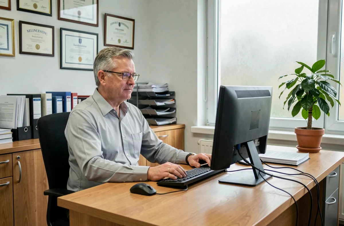 Professeur consultant sa messagerie académique Nantes dans un bureau universitaire